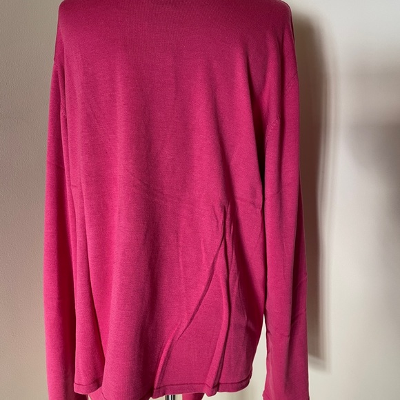 TERRY LEWIS New Cascading Open Cardigan 65% Silk 45% Cotton Fuchsia, Size 3X - Picture 3 of 10